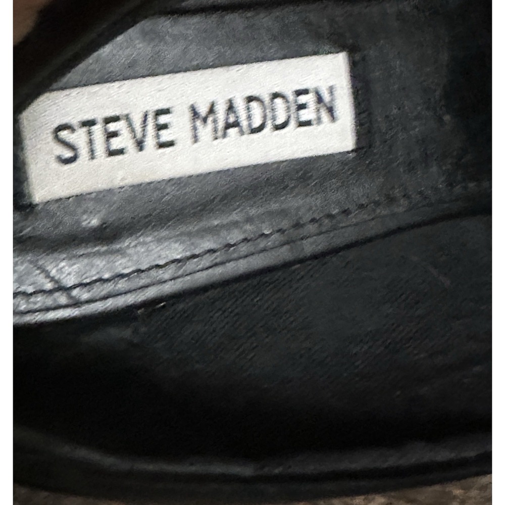 Steve Madden Ryann Women's 9 M Loafers Black Leather Gold Chain Bit Preppy - Picture 15 of 15